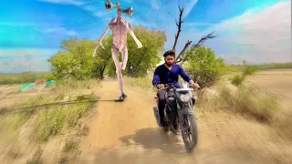 Siren Head Chasing Man On Bike | Scary Sirenhead Attack |