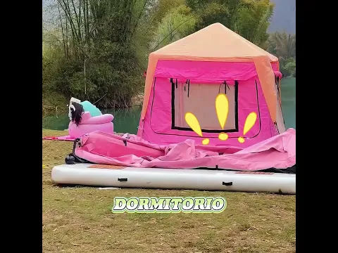 ⛺️Llevó a su amiga a una tienda flotante para evitar el peligro.#shorts #DIY #funny