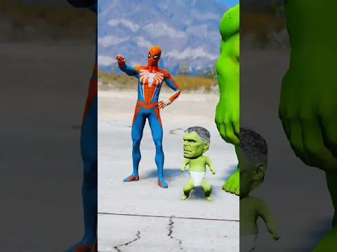 GTA V : RANDOM BABY HULK VS SHE HULK SUPERHERO BATTLE 😎 #shorts #gta5