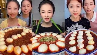 ASMR Chinese Food Eating Glass Noodles + Boiled EGGS (chewying) With Sauce Mukbang