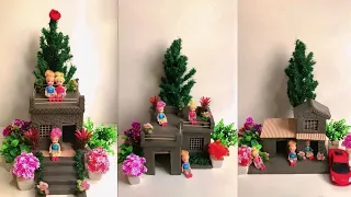 Beautiful miniature clay house making || clay mitti ka ghar kaise banaye #diy #craft #clayhouse