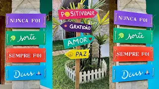 DIY PLACAS DECORATIVAS PARA JARDIM 🌸🌷