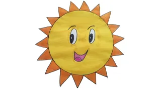 Unique way to draw sun drawing || easy sun drawing || how to draw sun