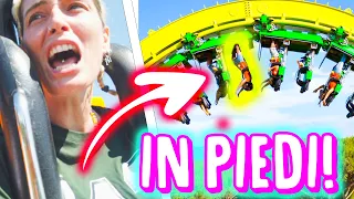 Provo le MONTAGNE RUSSE da IN PIEDI! 🎢 Le uniche in Italia!! Cavallino Matto!