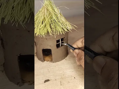 Watch How To Make Beautiful Mini Hut With Clay pt2 | Mitti Se Chota Ghar Banane Ka Tarika