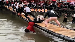 Swing Bridge Fail Compilation #swingbridge  #waterpark