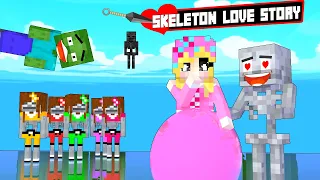 Running For My Life From 100 Girls on Skeleton Island! Minecraft Animation