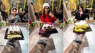 3 Girls, 3 Ice Cream Rolls, 1 Satisfying Video! 🍦👧✨#streetdessert #short#viral #foodie #icecreamlove