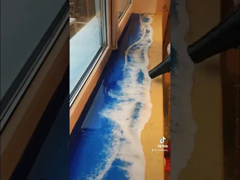 Море эпоксидной смолой.украшаем подоконник #art #painting #epoxy