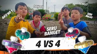 Seru Banget, SENGIT..!!! Kita Coba Adu Gangsing 4 Pemain Beyblade Battle Tournament