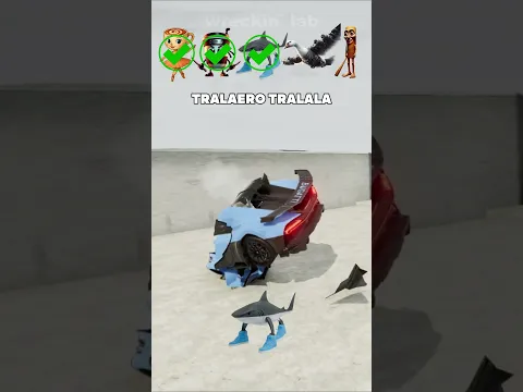 Italian Brainrot Funk BeamNG DRIVE Car Jump Challenge 🦈☕ #beamngdrive #italianbrainrot