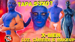 I painted my whole body, even my **, to become Mystique from X-Men | Victor Nogueira