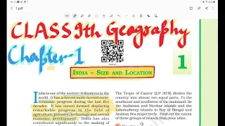 Class9th Geography Chapter 1 India Size and Location part 1 detailed explanation