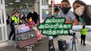 1st time kids Receiving MOM from Chennai to New York at JFK Airport /Family Traveler TAMIL VLOGS2022