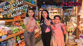 24  SAAT GİZLİCE MARKETTE KALDIK !!!! 😱