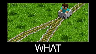 Minecraft Wait What meme part 21 (Double rails)