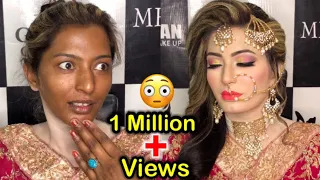 Unbelievable makeup transformation on dark skin || kashees inspired Bridal makeup