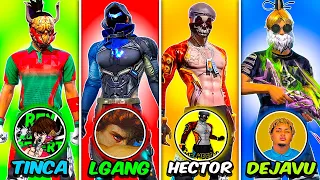 JUGUÉ CON LAS "SKINS DE YOUTUBERS" MAS INSANAS ☠️🔥 FREE FIRE