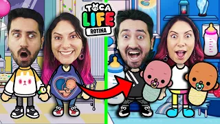 HISTÓRIAS COM OS FILHOS GÊMEOS DESDE O NASCIMENTO no Toca Life