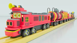 Happy New Year | Color Trains,School Buses and Toy Vehicles