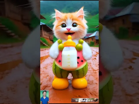 Dudi dudi dum dum 🥰 beautiful watermelon Cat 🍼20 🍉😻 #cute#cat #love #dudidudidam#shortsfeed #shorts
