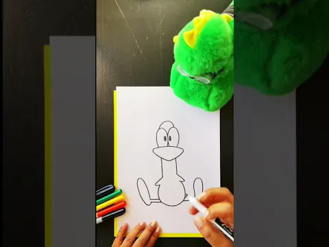Como dibujar un Pato | Pato de Pocoyo | Para niños de 4 a 7 años | Dibujos fáciles | Títere