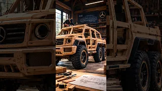 He Built a MASSIVE Wooden 6x6 Truck 😳🪵#shorts#woodworking #woodwork