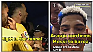 Scenes After Barca won LaLiga🏆 |Messi to Barca Araujo Confirmed 🥶| Barca fight in the tunnel💀