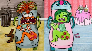 [✨Paperdiy✨] INSIDE OUT 2⭐️POP THE PIMPLES | Care tips💰Poor vs Rich #asmr #papercraft