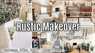 RUSTIC MAKEOVER MARATHON :: 2 Bedroom Transformations, Office, Laundry + Pantry Makeover on a Budget