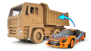【ラジコン】ダンボールでダンプカーに大改造！How to Make RC Dump Truck from Cardboard！