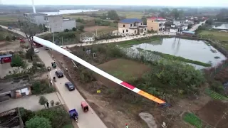 How is Such a Big Wind Blade Transported by Windmill Blade Trailer?