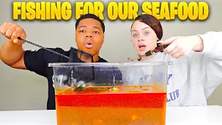 SEAFOOD BOIL FISHING CHALLENGE MUKBANG (HIS REVENGE)