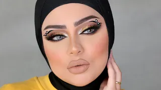Creative Golden Makeup Look Using Ohoud Cosmetics |MARWAYEHIA|مكياج ذهبي ابداعي باستخدام منتجات عهود