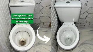 VEJA QUE IDEIA BRILHANTE COMO TIRAR AMARELADO ENCARDIDO CROSTA E MARCA D'ÁGUA D VASO SANITÁRIO FACIL