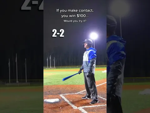 WIN $100 If You Make CONTACT With The FASTEST BLITZBALL Pitcher! #shorts