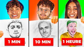 FAIRE UN DESSIN EN 1MIN VS 10MIN VS 1 HEURE (ft. Chocoh, rayton)