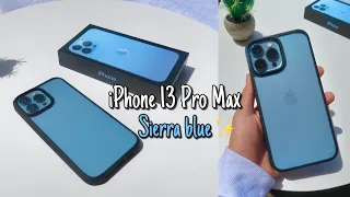 iPhone 13 Pro Max Sierra Blue ☁️✨ accessories Unboxing ~
