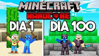 SOBREVIVIMOS 100 DÍAS en MINECRAFT HARDCORE pero SOMOS PEQUEÑOS *Jugué +24h*