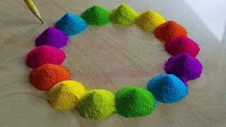 #1901 Satisfying video | Navratri rangoli design | kolam designs for Diwali | sand art