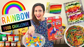 I Ate Only RAINBOW Colour Food For 24 Hours 😲🌈 Food Challenge | Garima's Good Life