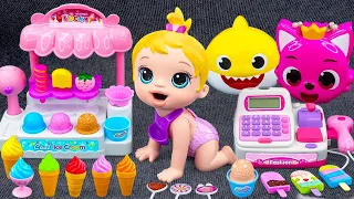 38 Minutes Pinkfong Ice Cream Shop Play Set Unboxing, Satisfying Cash Register ASMR 💞Review Toys