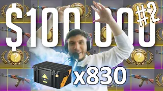 Opening 830x Weapon Case 1s ($100,000+ CS2 Case Opening #2) - NEW RECORD!