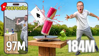 Can We 1‑UP This 97M VIRAL TRICKSHOT?!
