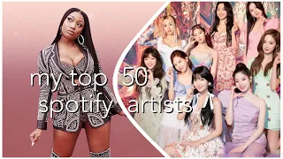 MY TOP 50 MOST LISTENED ARTISTS