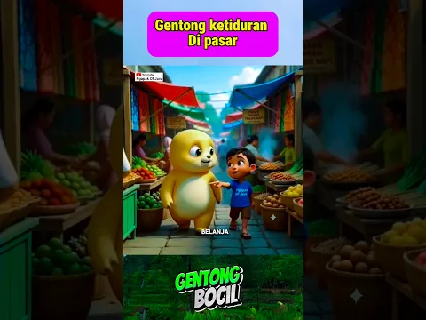 Gentong ketiduran di pasar temenin bocil belanja #kartun #kartunlucu #shorts