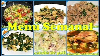Menú semanal, al estilo 3x1 guisados con muchas verduras