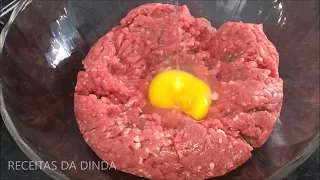 CARNE MOIDA, 1 OVO, FARINHA DE TRIGO │SUPER FACIL DE FAZER