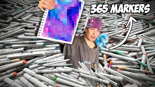 I Used 365 Markers in 1 Drawing...🎨👀 *400k special*