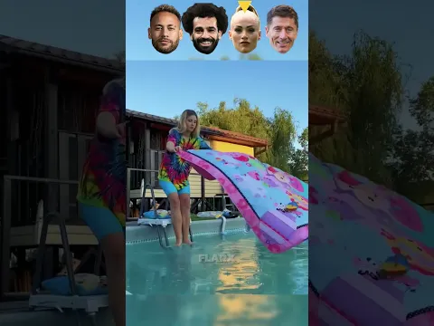 Mo Salah VS Neymar VS Lehmann VS Lewandowski Fantastic Pool Moments😱
